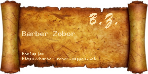 Barber Zobor névjegykártya